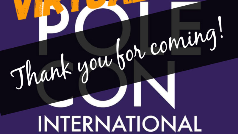 PoleCon International Logo With Text " Virtual Thank You For Coming!" October 2020