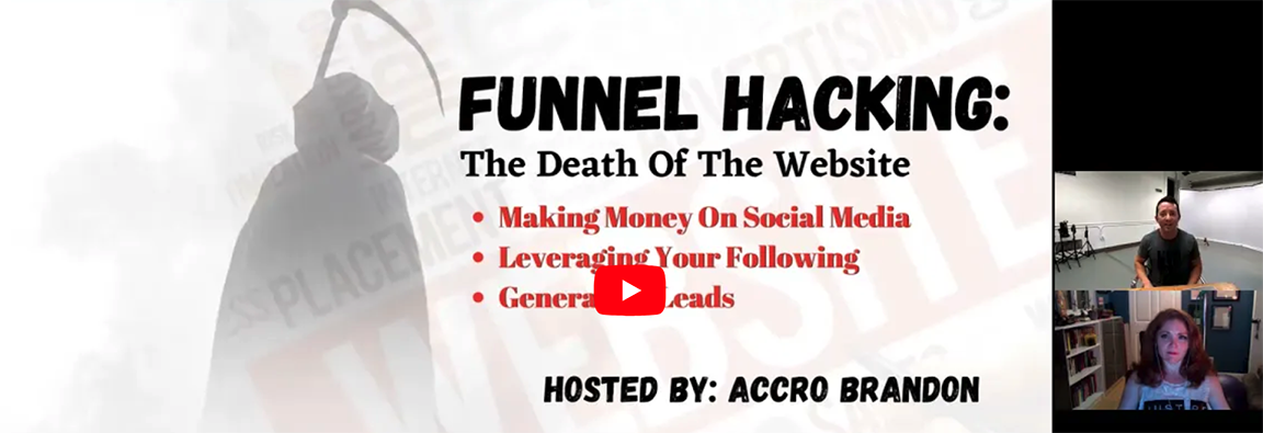 Video Capture of webinar with Colleen Jolly and Accro Brandon and text "Funnel Hacking".