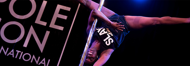 Pole Dancer Performs On Stage.