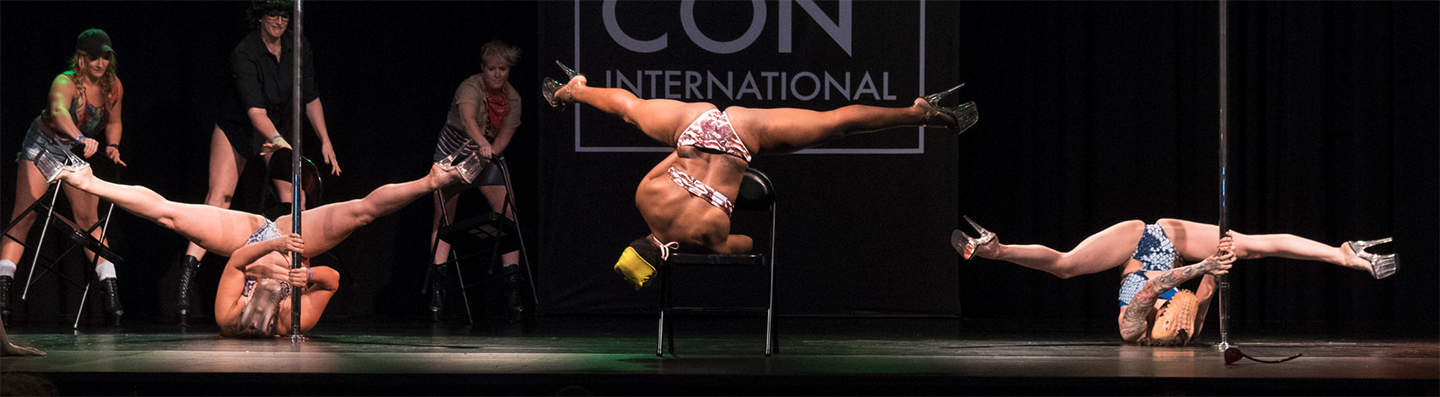 Pole and chair dancers performing during PoleCon.