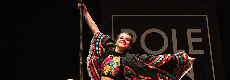 Catrina Performs At PoleCon 2023 In The Inaugural Latin Heritage Showcase.