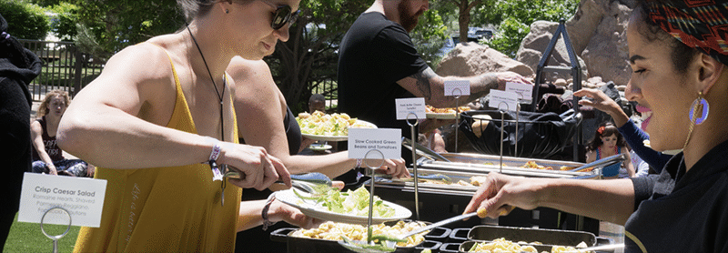 Attendees eat lunch during PoleCon 2019