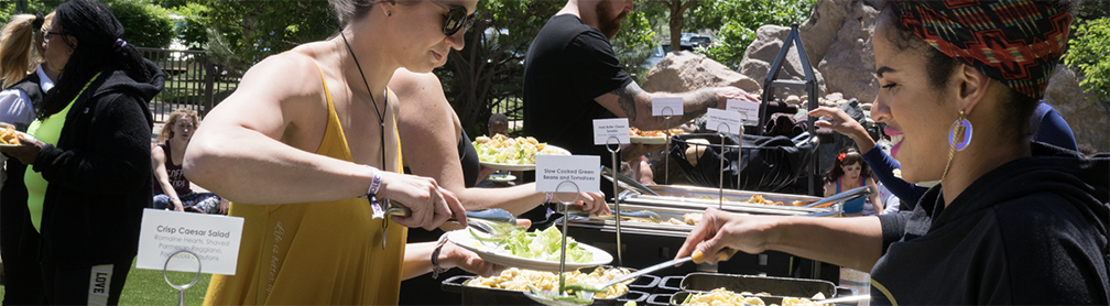 Attendees eat lunch during PoleCon 2019